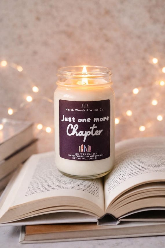 Book Lover Candle, One More Chapter Candle, Soy Wax Wood Wick