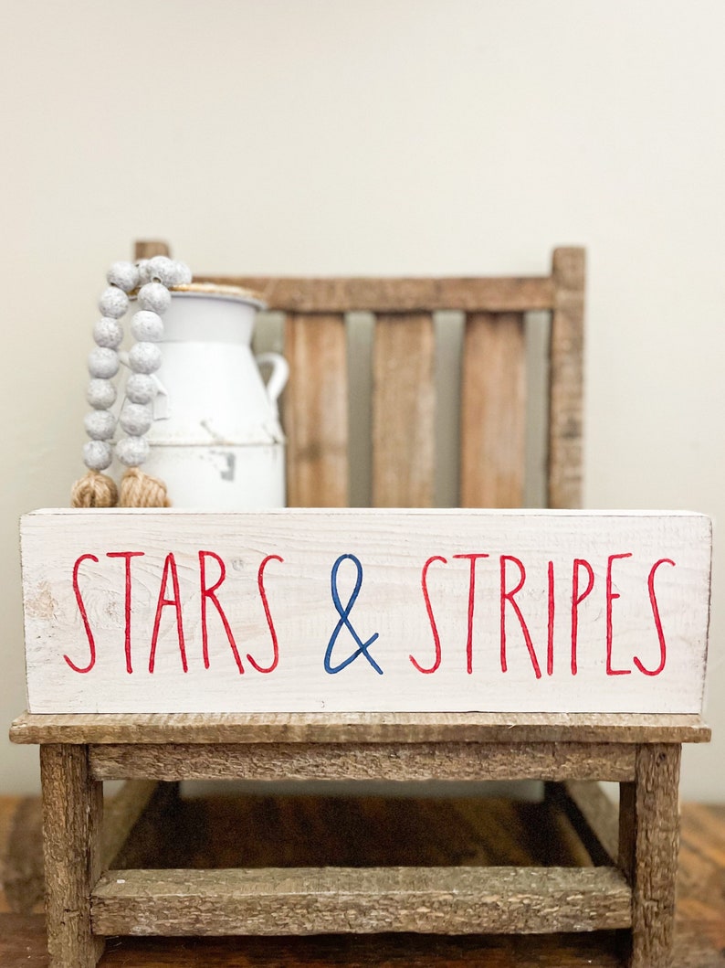 4th Of July Home Decor, Stars And Stripes, Summer Wood Sign, Patriotic Decor, Red White And Blue Signs