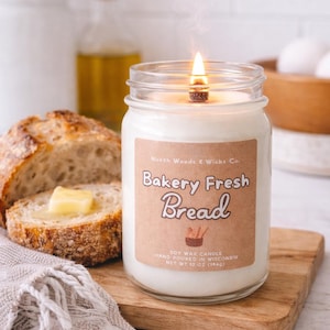 Bakery Bread Candle | Warm Butter Bread Scent | Gift for Food Lovers