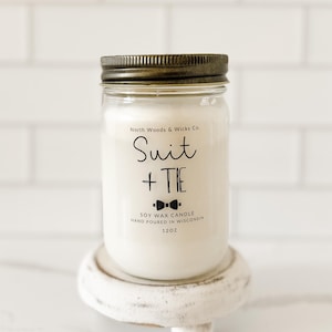 Masculine Candle, Sandalwood & Smoke, Wooden Wick, Men&#39;s Candle