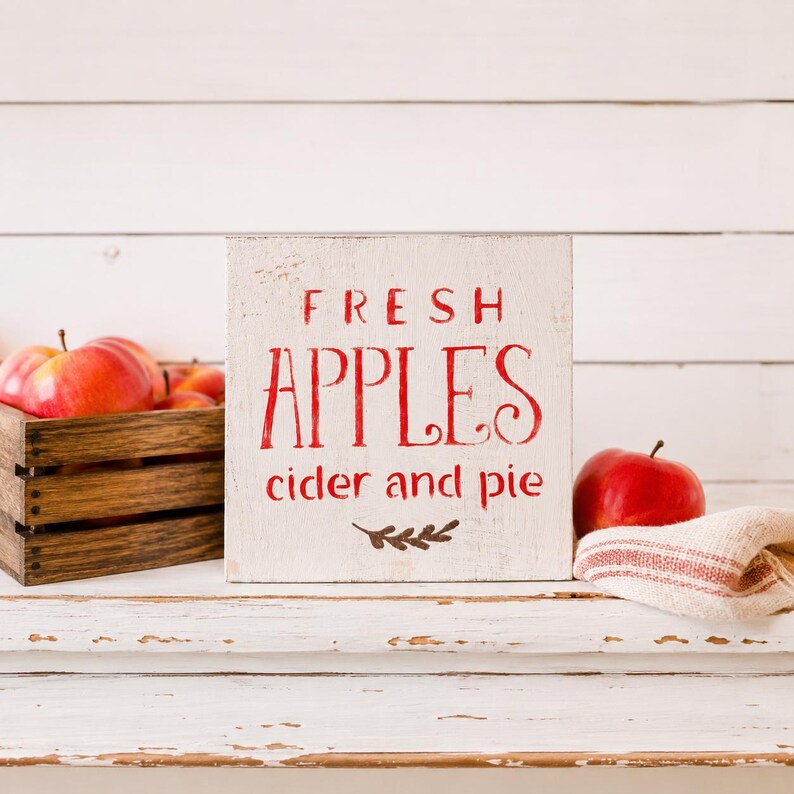 Apple Cider Wood Sign | Fall Shelf Decor image 1