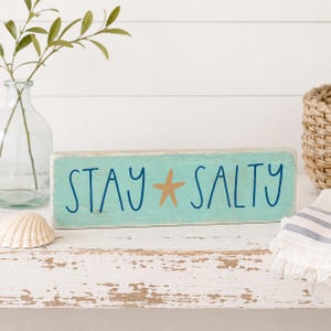 Stay Salty Beach Sign: Hand-Painted Farmhouse Decor