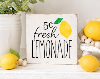 Plaque pour plateau à plusieurs niveaux Limonade | Mini plaque en bois Summer