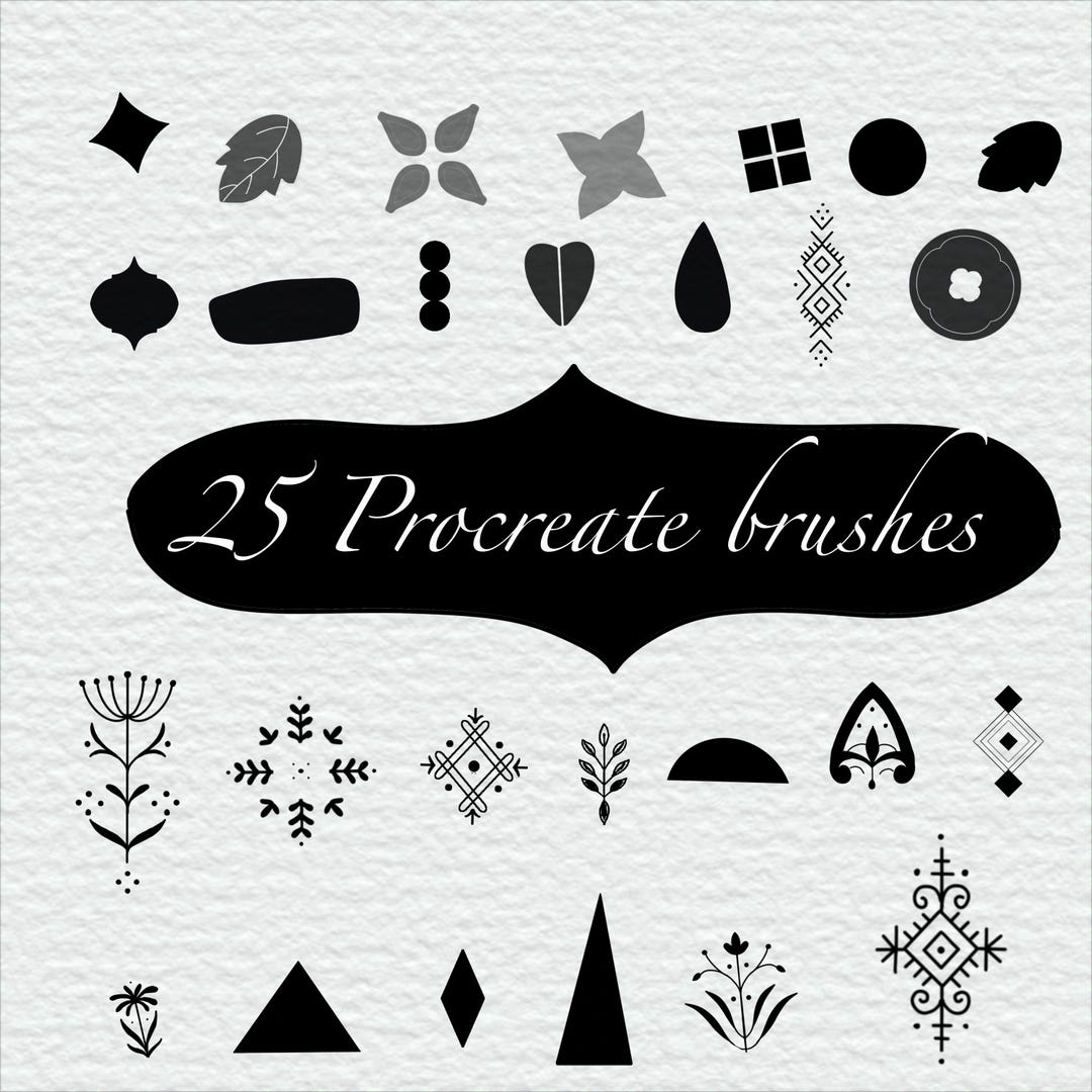 25 Procreate Brush Set Fine Line Ornate Designs Procreate Border ...