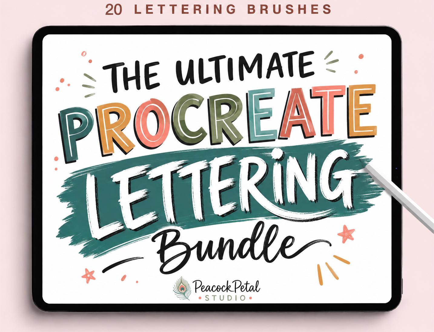 Procreate Lettering Brushes, Calligraphy Brush Set (20 Piece) - Etsy ...