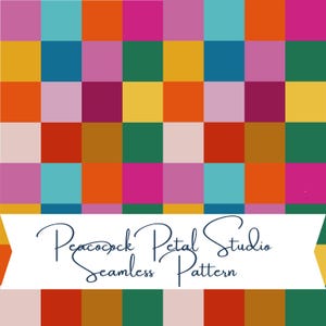 Y2K aesthetic Rainbow gingham fabric repeat pattern for small business use patchwork tote surface design gift for crafter sublimation