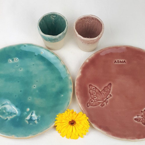 Personalized Children's Plate Ceramic Plate With Name Etsy