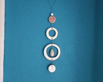 Ceramic Wind Chime Pink White