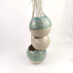 Handmade ceramic plant ball for hanging