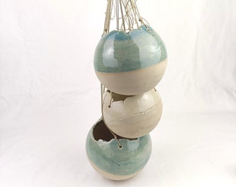 Handmade ceramic plant ball for hanging