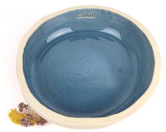 Personalized ceramic dog bowl, size L