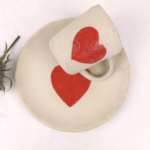Keramik Tasse und Teller mit Herz Kindergeschirr personalisiert Bild 6