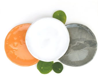 Ceramic plates different colors handmade