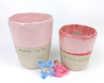 Ceramic mug TAKE ME cup with writing