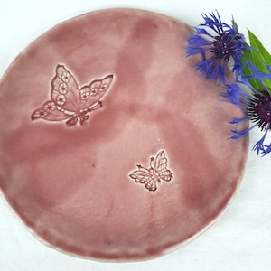 Ceramic plate pink blue green children&#39;s plate