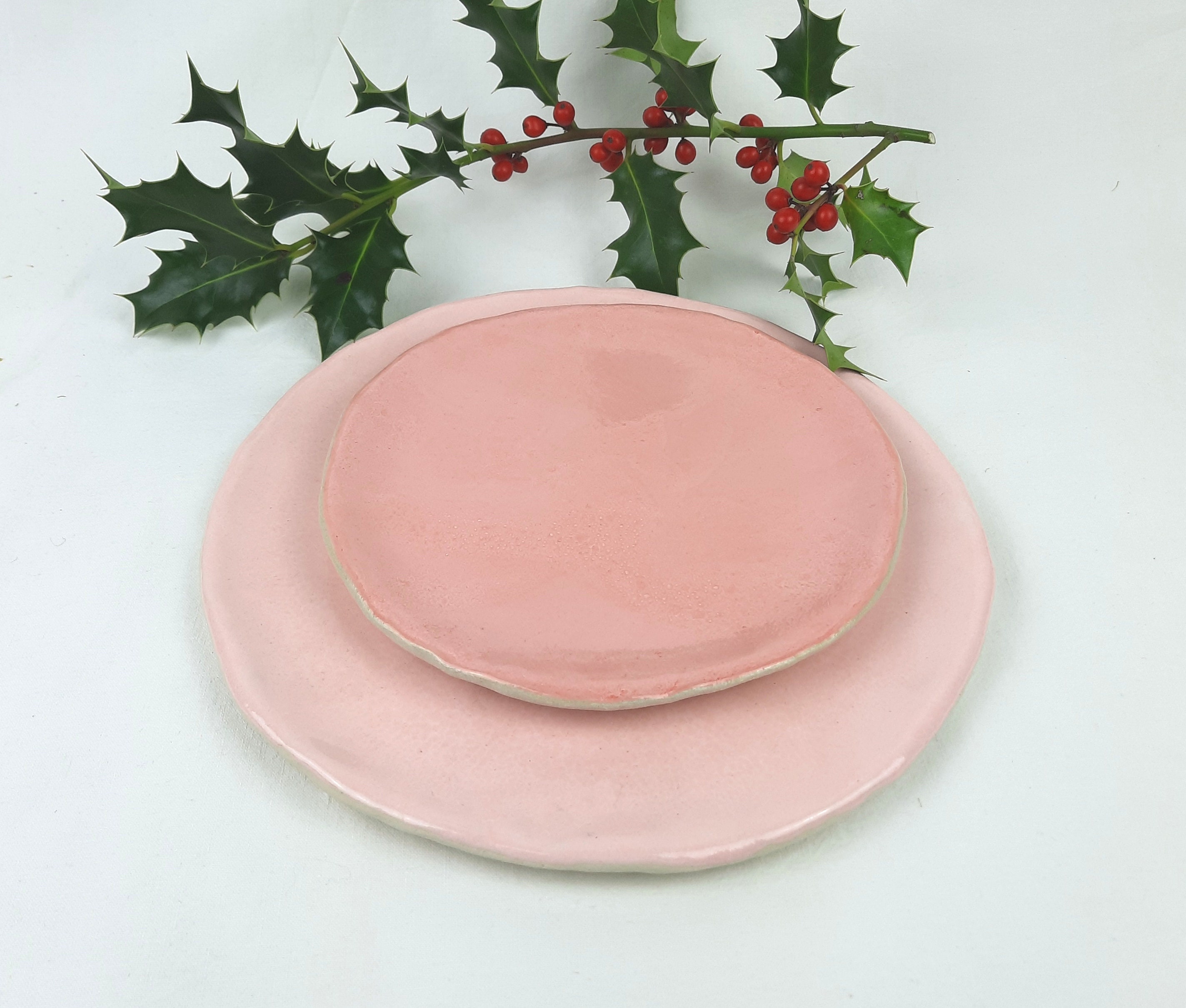 40-teiliges Kirschteller-Set Mit Rosa Schleife – Deko-Teller Für Süßigkeiten Oder Snacks