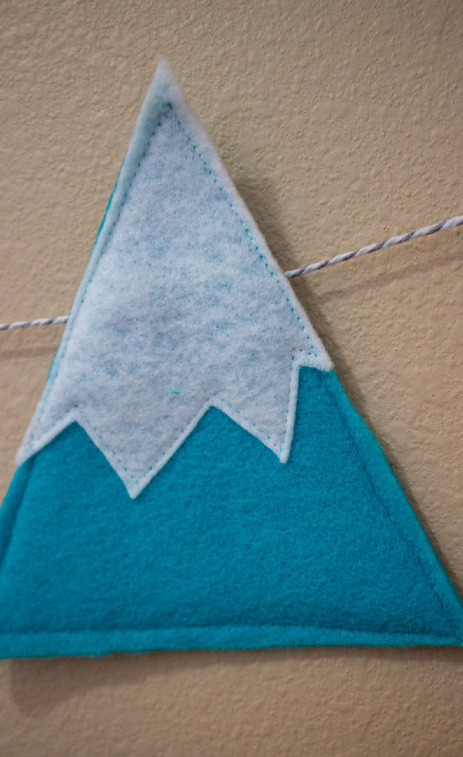 Snow Capped Mountain Garland /light Blue, Turquoise and Light Gray