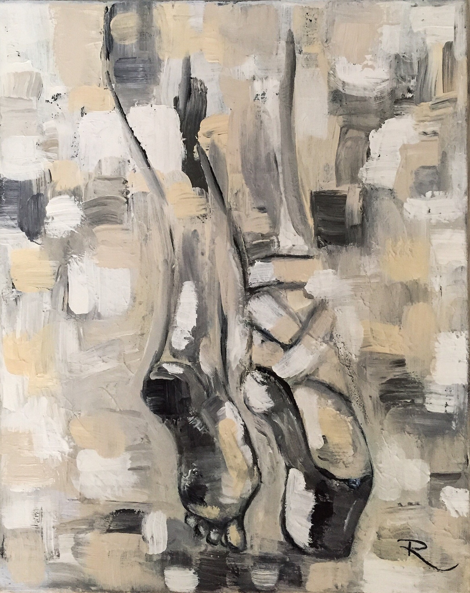 painting ballet and pointe on spitzs-classic dancer-dance-acryllics-beaux arts-contemporary art-worldwide shipping