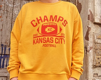 Kansas City Chiefs Sweatshirt, Football Fan Gift, 100% Cotton