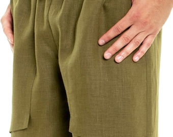 Pantaloncini di lino da uomo/pantaloncini basicPantaloncini da uomo, pantaloncini primaverili, pantaloncini organici/di lino da uomo, pantaloncini basic