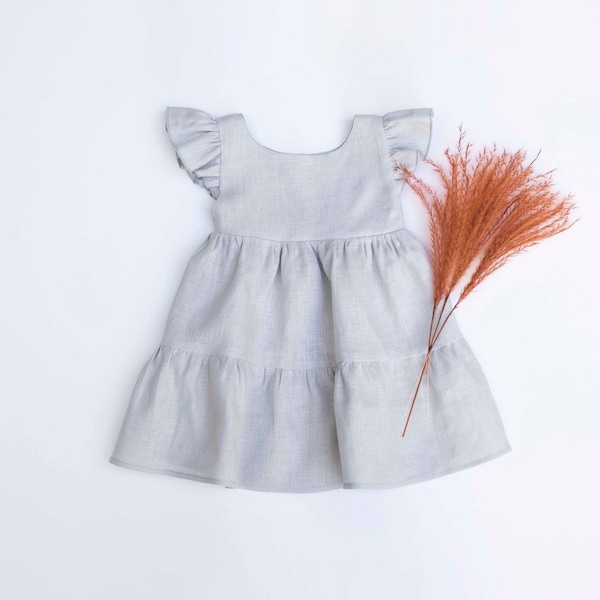 Baby Linen Dress Etsy