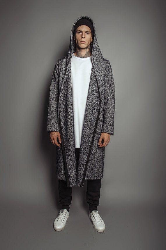 Abrigo lana gris con capucha - Hombre - OI2019