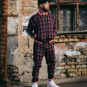 Tracksuit Gentlemen Tartan green men plaid brown
