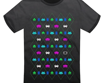 Space Invaders "Argyle Invaders" T-shirt | 8-bit, 80s Arcade, Atari, Retro Classic Vibes, Video Gamer Life, Nerdy Gift | Super Rad Design
