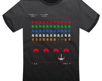 Star Wars / Space Invaders T-shirt | 8-bit, Disney, Family Shirt, Disney Vacation, Galaxy's Edge, Nerdy Star Wars Gift | Super Rad Design