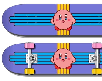 New Mexico "Zia Kirby" Skateboard | Super Nintendo, N64 Retro-Classic, Zia ABQ Burque 505, Skate Deck Wall Art Gamer Gift | Super Rad Design