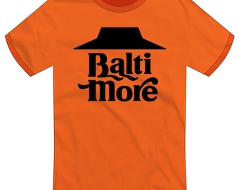 Baltimore / Maryland -ORANGE SERIES- "Bmore Delivery" T-shirt | Retro Baltimore Pizza Hut, Dan Deacon, Artscape, Orioles | Super Rad Design