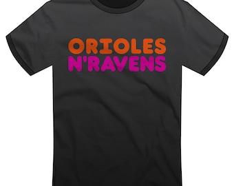 Orioles, Ravens / Maryland "ORIOLES N'RAVENS" T-shirt | Baltimore, Purple Friday, Football Workout Gift, But First Coffee | Super Rad Design