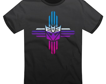 Decepticon / Transformers / New Mexico / "Ziacon" T-shirt | -NEW!- 80s, Zia, Flag, MTMTE, Megatron, Limited-Edition | Super Rad Design