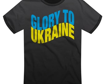 Glory to Ukraine T-shirt | Pro-Ukraine Shirt, Ukrainian Solidarity, Support Ukraine, Zelensky Shirt, Kyiv, Anti-War Rally | Super Rad Design