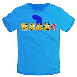 Simpsons / 8-bit &quot;Springfield Ghosts&quot; T-shirt | -NEW!- Video Game, Donut Party, Homer, Marge, Bart, Lisa, Limited-Edition | Super Rad Design