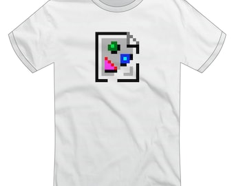 Vaporwave / Internet / 90s, Y2K "Broken Link" T-shirt | Broken JPEG Image, Corrupt File, Microsoft Hipster, AOL Netscape | Super Rad Design