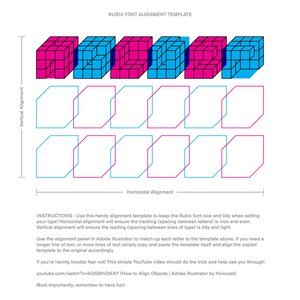 Rubik's Cube Font | 3D Font, 80s Font, Retro Typography, Modular ...