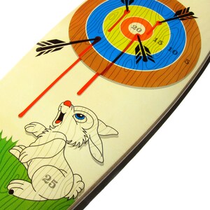 Mini-Cruiser "Archer's Delight" Skateboard | Retro Pop Art, Cartoon Mashup, Archery Target, Kids Skate Deck Wall Art Gift | Super Rad Design