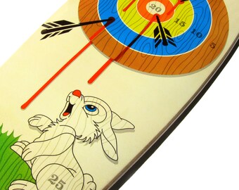 Mini-Cruiser "Archer's Delight" Skateboard | Retro Pop Art, Cartoon Mashup, Archery Target, Kids Skate Deck Wall Art Gift | Super Rad Design