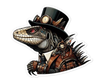 Steampunk Lizard Bubble-free sticker