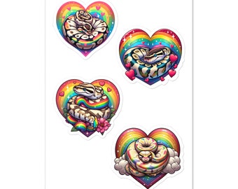Rainbow Ball Python Sticker sheet