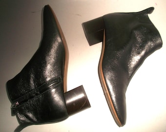 Everlane Gunmetal Leather Low-Heel "City Boot" Handmade in Italy (298IUSD) 10M EUC