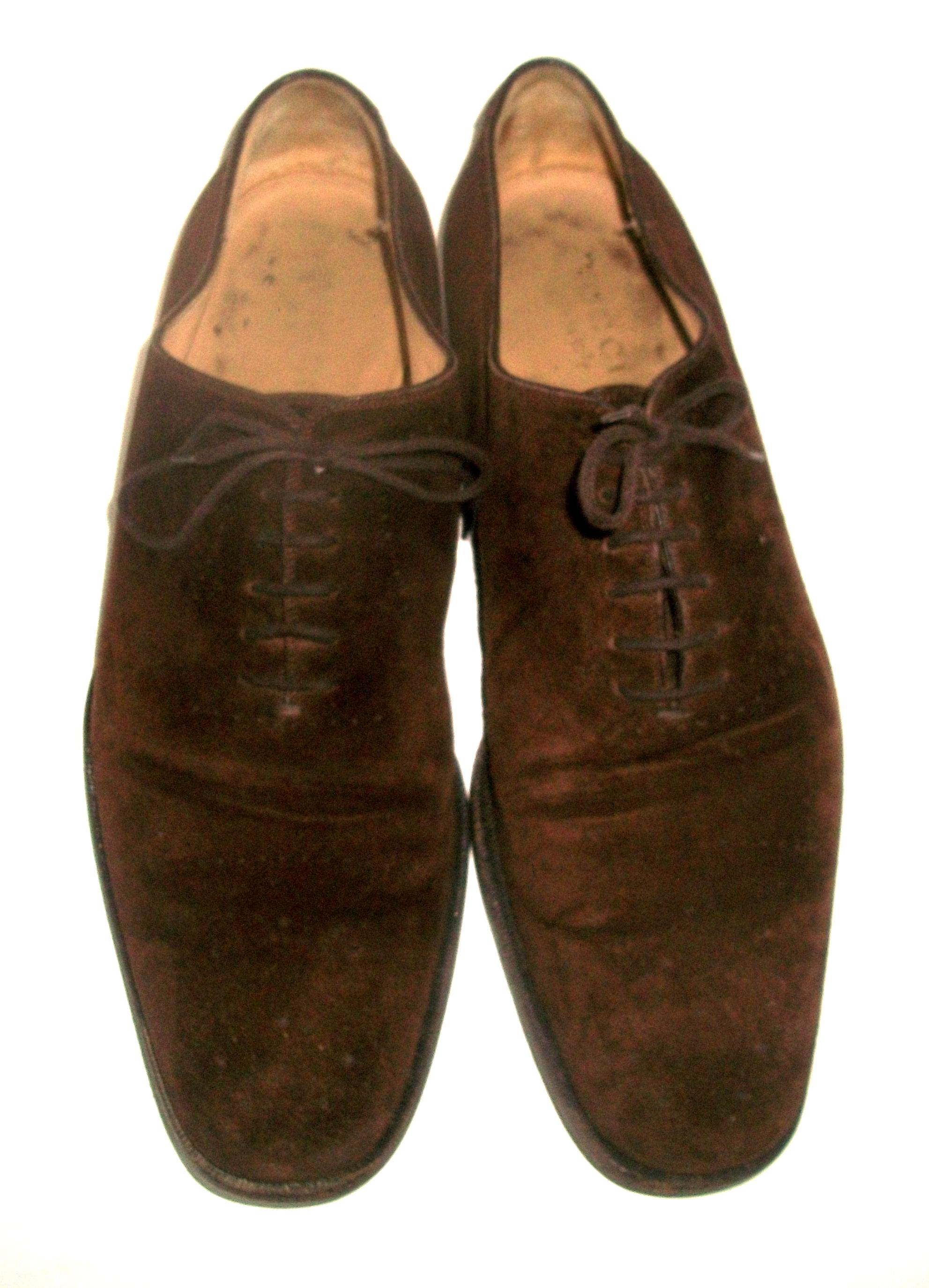 Vintage Gucci Dark-brown Suede Lace up Brogued Oxfords 9.5D 