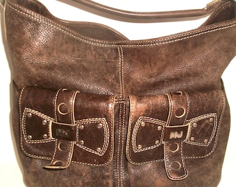 Marc Jacobs Large Brown Leather Shoulder Bag + Marc J Gift (398USD)