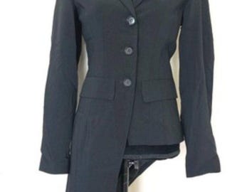NWT Ivan Grundahl Copenhagen Black Long Sleeve Asymmetric Waistcoat Jacket SZ 6