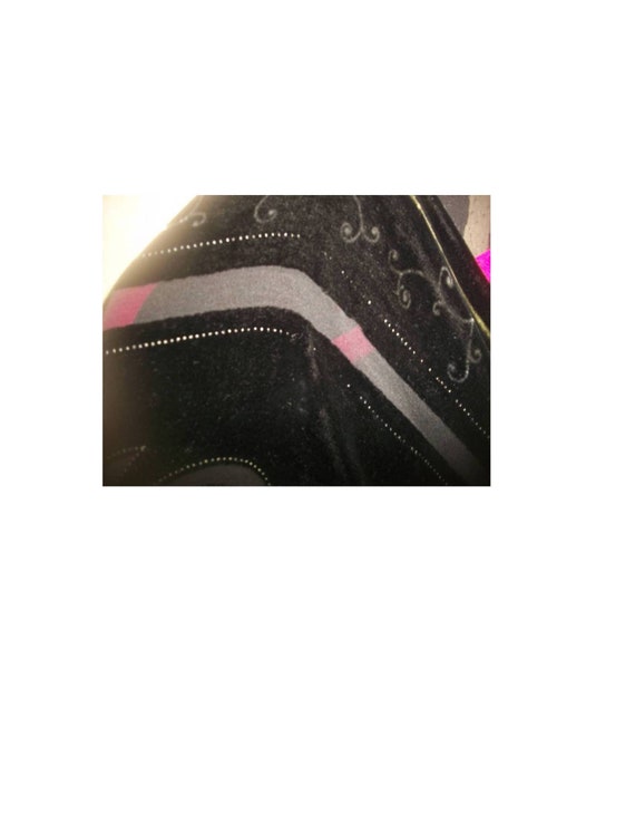Auth 1930's Art Deco Black Silk-Chiffon-&-Velvet-… - image 10