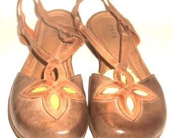Jafa Handmade Eco-Friendly Slingback Rubber-Sole Comfort Flats 9M