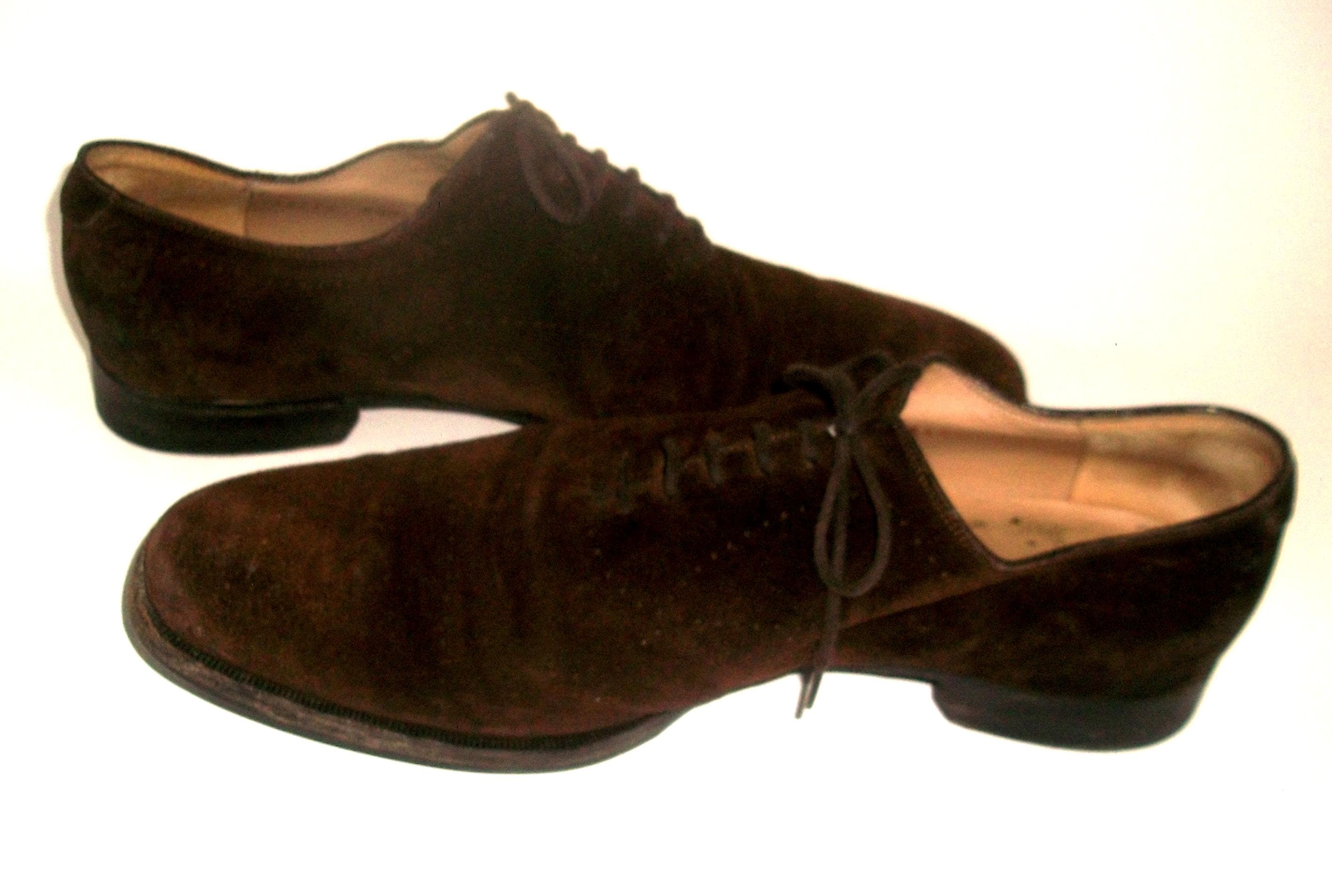 Gucci Men\'s Dark Brown Suede Brogue Oxfords Vintage Gucci Dark-brown Suede Lace up Brogued Oxfords 9.5D  main image 4