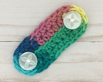 119. Mask Mate, Face Mask Button Band, Face Mask Ear Saver, Crochet Mask Mate