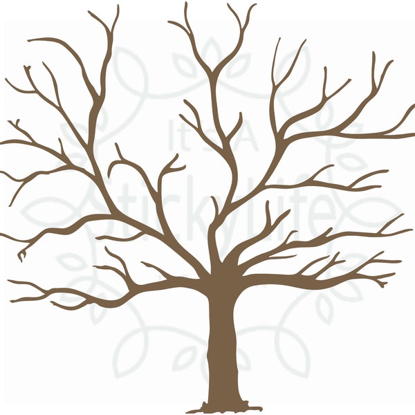 Tree Thumb Print ai, esp, dxf, svg, jpg, png descarga de archivos digitales Scale-able Vector Art Plotter Cricut Silhouette Cut file Haga el suyo propio